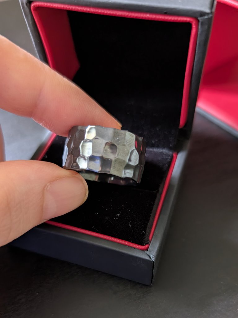Stonebrook Black Zirconium Men's Custom Wedding Band Ring Size 9